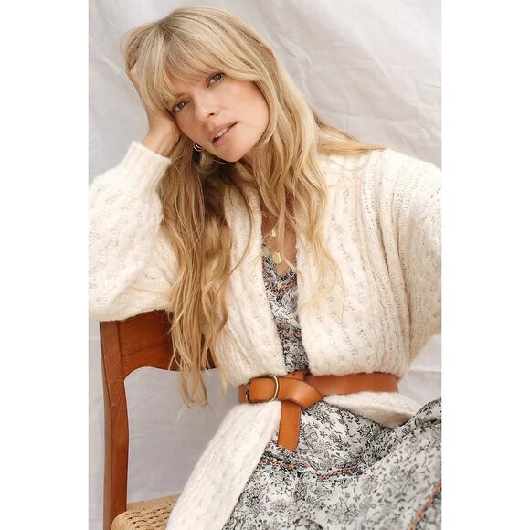 Anthropologie Rashida Ivory Longline Oversized Cardigan in Cream size XS - Picture 6 of 12